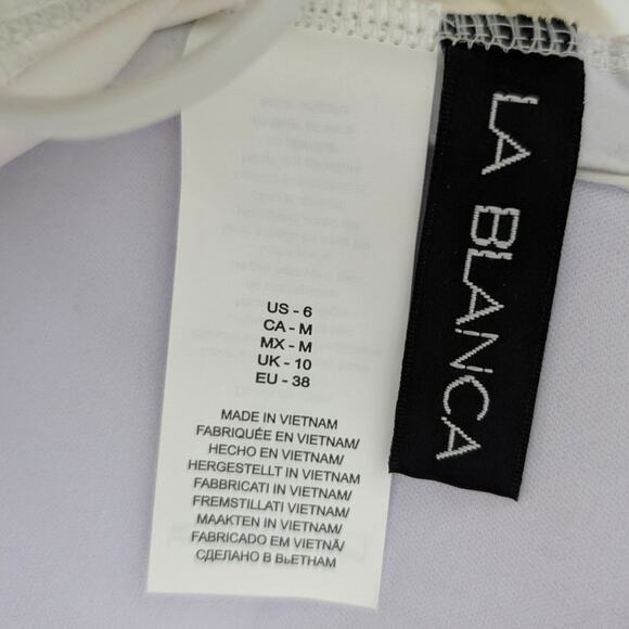 La Blanca Women's Island Goddess Shirred Bandeau One Piece Ivory Size 6 - Picture 6 of 9